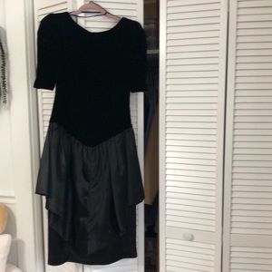 Velvet and satin formal dress